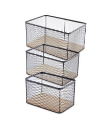 3 Wire Metal Basket Set