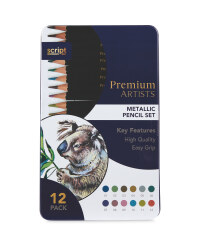 Script Metallic Pencils 12 Pack