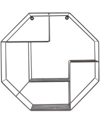 Black Octagonal Wire Shelf 53cm