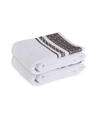 White/Black Hand Towel 2 Pack