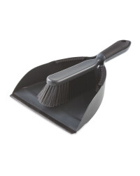 Grey & Black Dustpan and Brush Set