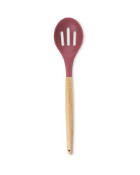 Plum Wooden Slotted Spoon
