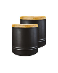 Medium Black Kitchen Canister 2 Pack