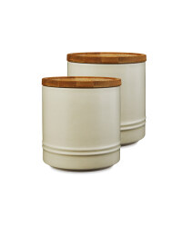 Medium Cream Kitchen Canister 2 Pack