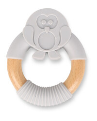 Penguin Silicone & Wood Teether