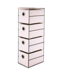 Pink 4 Drawer Fabric Storage Unit