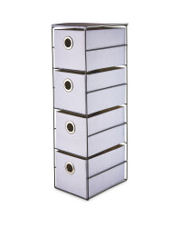 Grey 4 Drawer Fabric Storage Unit