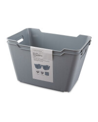 Grey 12L Storage Box 2 Pack