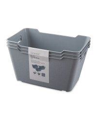 Grey 6L Storage Box 3 Pack