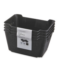 Black Matt 1.8L Storage Box 4 Pack