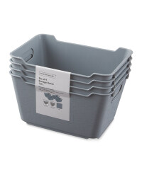 Grey 1.8L Storage Box 4 Pack