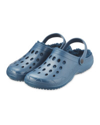 Avenue Dark Blue Warm Lined Clogs