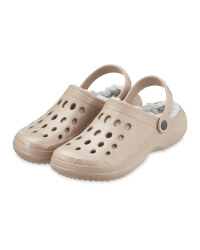 Avenue Beige Warm Lined Clogs