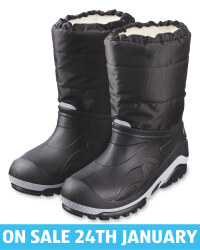 Crane Black Snow Boots