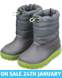 Crane Grey/Green Child's Snow Boots