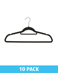 Black Flocked Coat Hangers 10 Pack