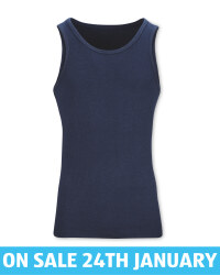 Men's Navy Thermal Tank Top
