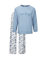 Ladies' Blue Love Sleep Pyjamas