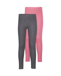 Girls' Grey/Pink Winter Leggings