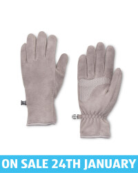 Crane Grey Fleece Gloves