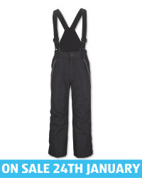 Crane Kids' Black Ski Salopettes