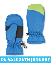 Crane Kids' Blue Mittens