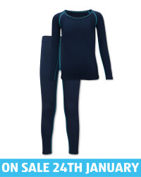 Kids' Navy Ski Base Layer Set
