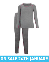Kids' Grey Ski Base Layer Set