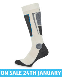 Adult's White Ski Socks With Silk