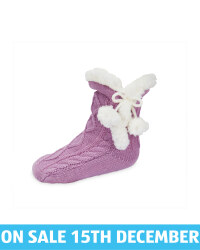 Lily & Dan Kids' Lilac Slipper Socks