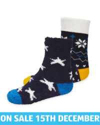 Lily & Dan Kids' Blue Slipper Socks