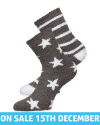 Avenue Grey Fluffy Socks 2 Pack