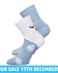 Avenue Blue Fluffy Socks 2 Pack