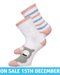 Avenue White Fluffy Socks 2 Pack