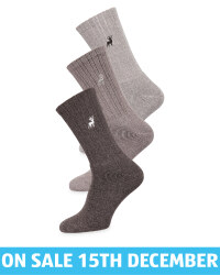 Men's Grey Chunky Socks 3 Pack