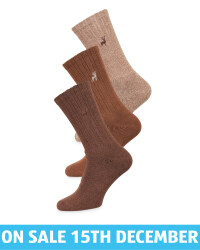 Men's Brown Chunky Socks 3 Pack