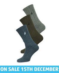 Men's Blue/Green Chunky Socks 3 Pack