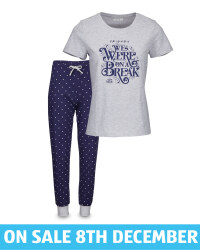 Ladies' Grey/Navy Friends Pyjamas