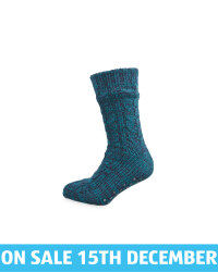 Men's Teal Slipper Socks