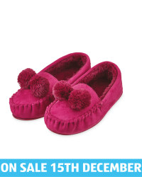 Ladies' Moccasin Pom Pom Slippers