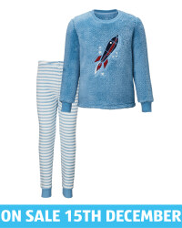 Kids' Blue Rocket Fleece Pyjamas