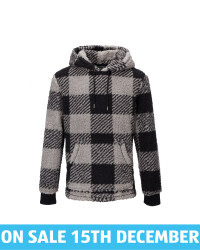 Avenue Men's Check Borg Hoody