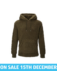 Avenue Men's Olive Borg Hoody