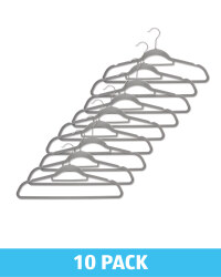 Cool Grey Flocked Coat Hangers