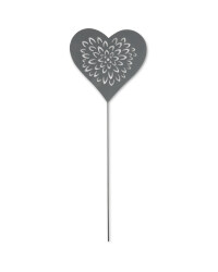 Silver Heart Garden Stake