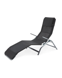 Black/Silver Reclining Sunlounger