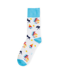 Blue & White Aldi Mania Xmas Socks