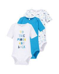 Blue/White Baby Bodysuit 3 Pack