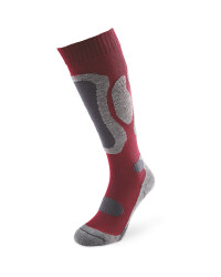 Bordeaux/Grey Ski Socks