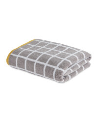 Check Grey Bath Towel
